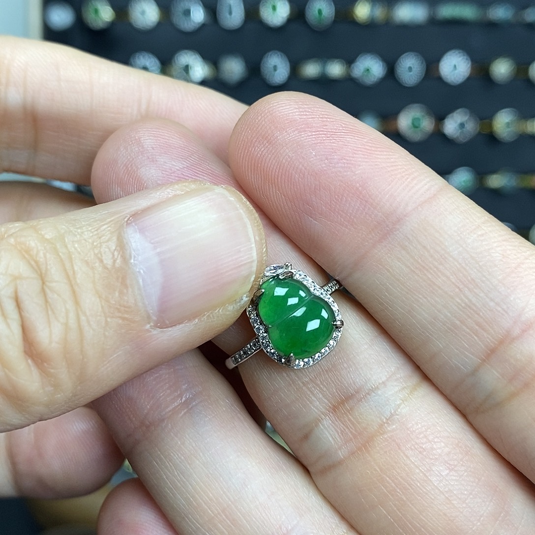 翡翠银S925镶嵌戒指
