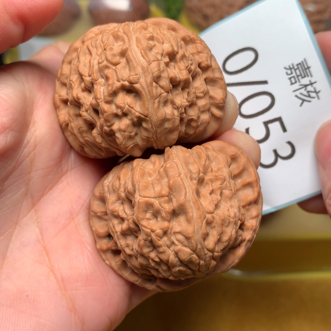 文玩核桃把件毕业红皮闷白46