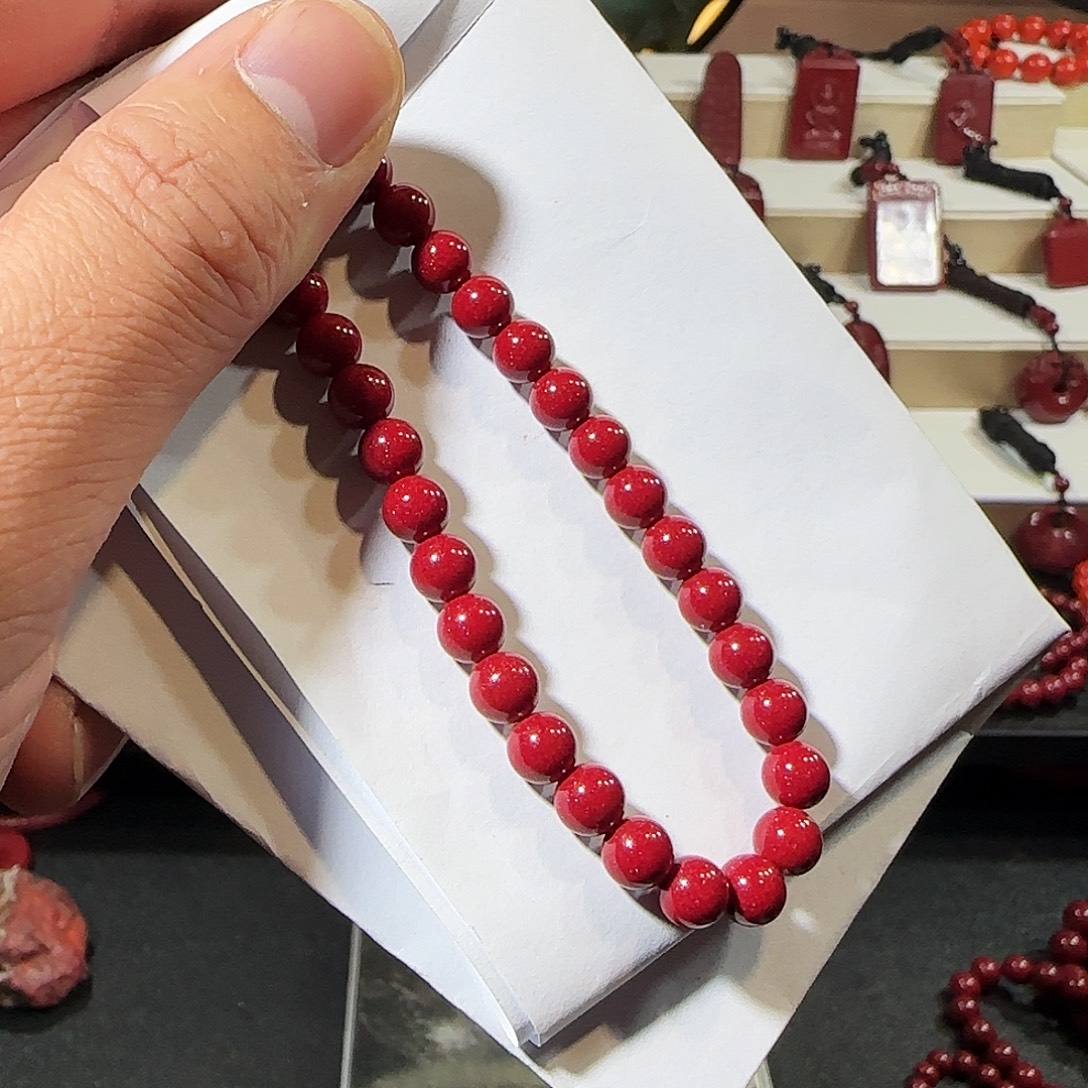 天然辰砂红晶砂6mm