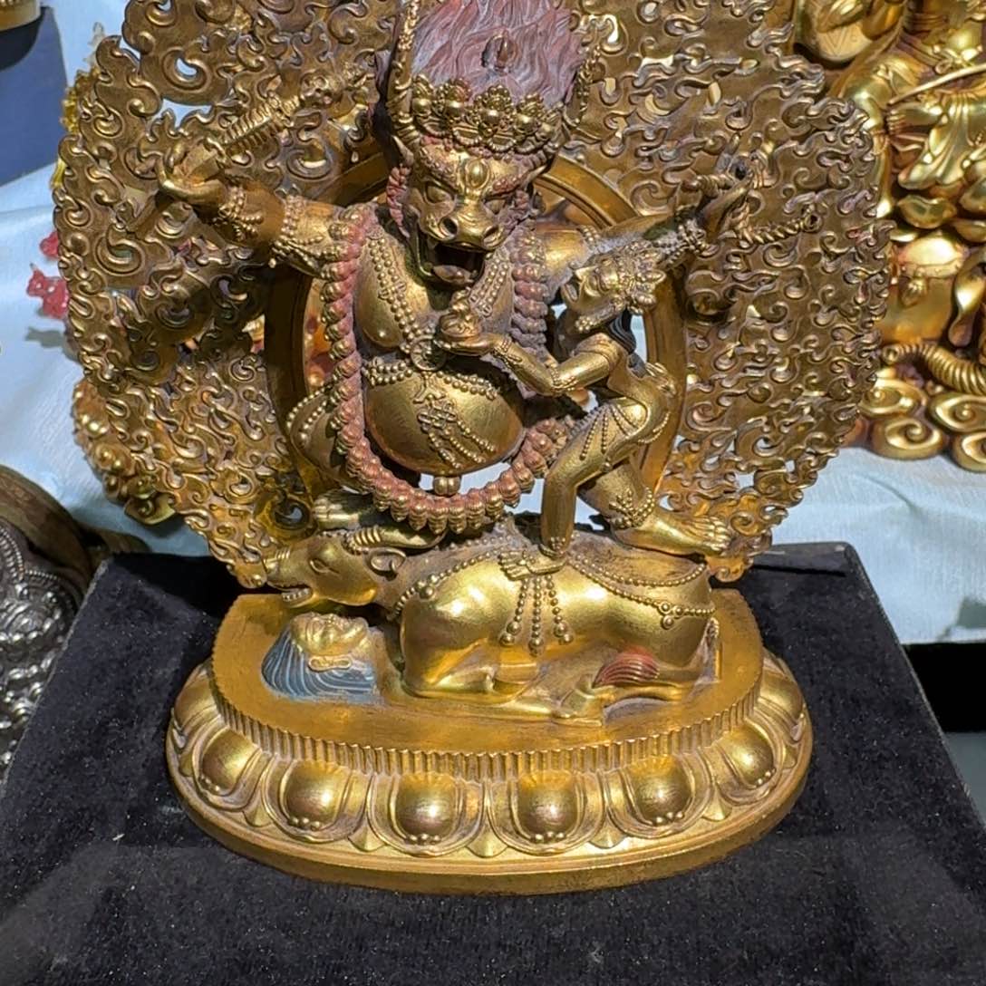 嘻*京门圜铜鎏金的阎魔帝