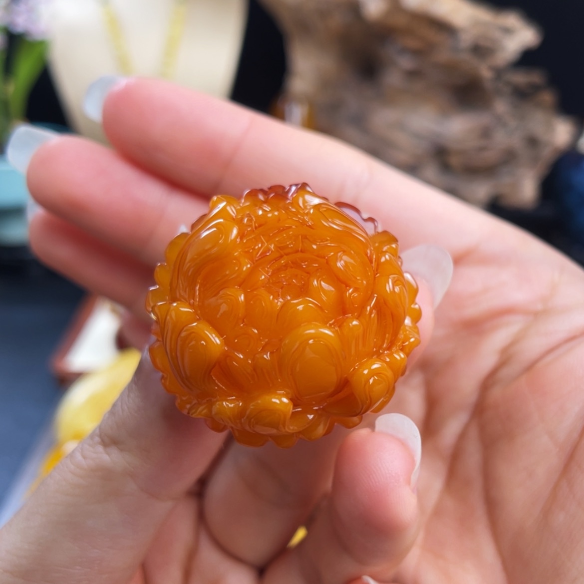 【闪购商品】琥珀珠宝奇石银S925镀金镶嵌