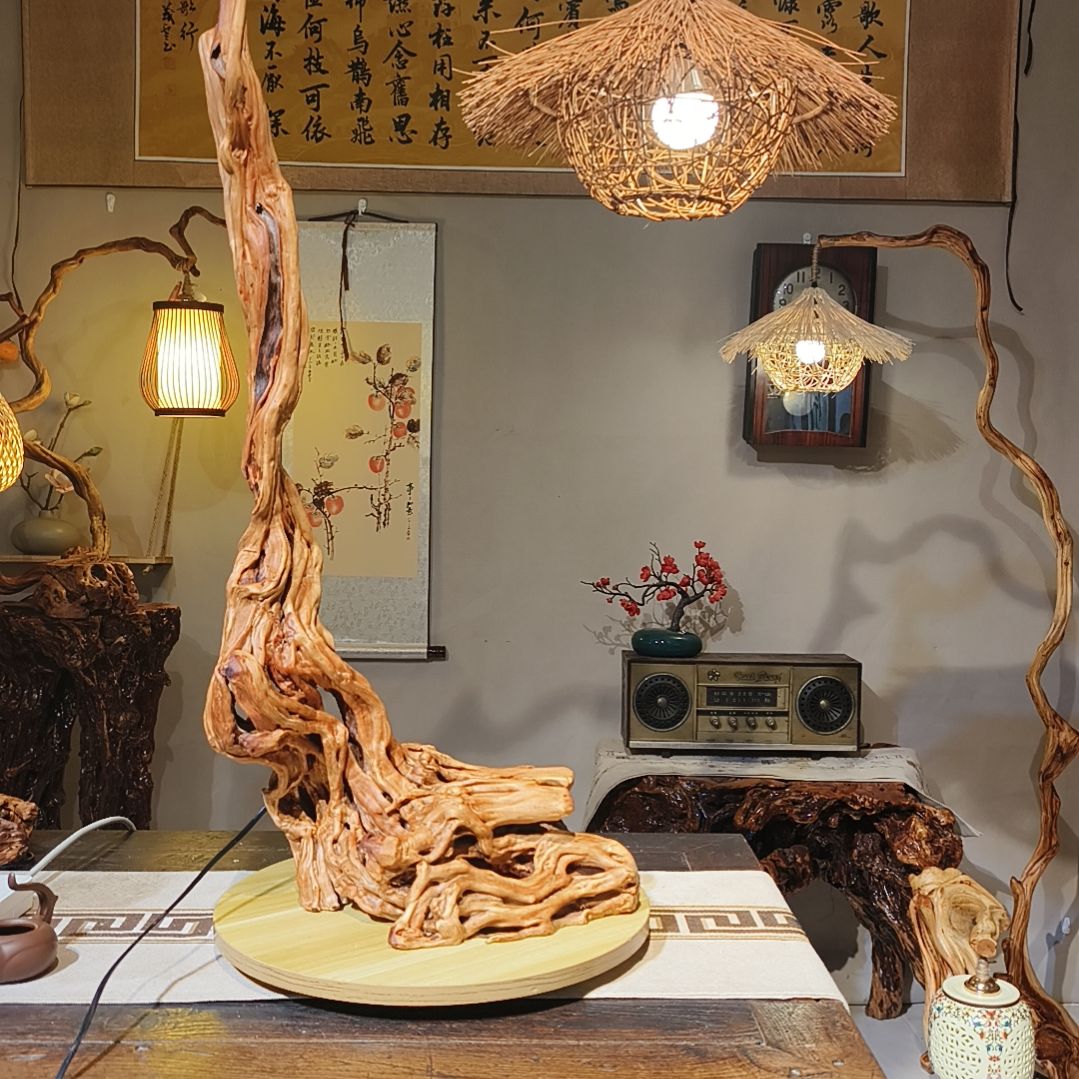 R***g木随形意境茶灯台灯