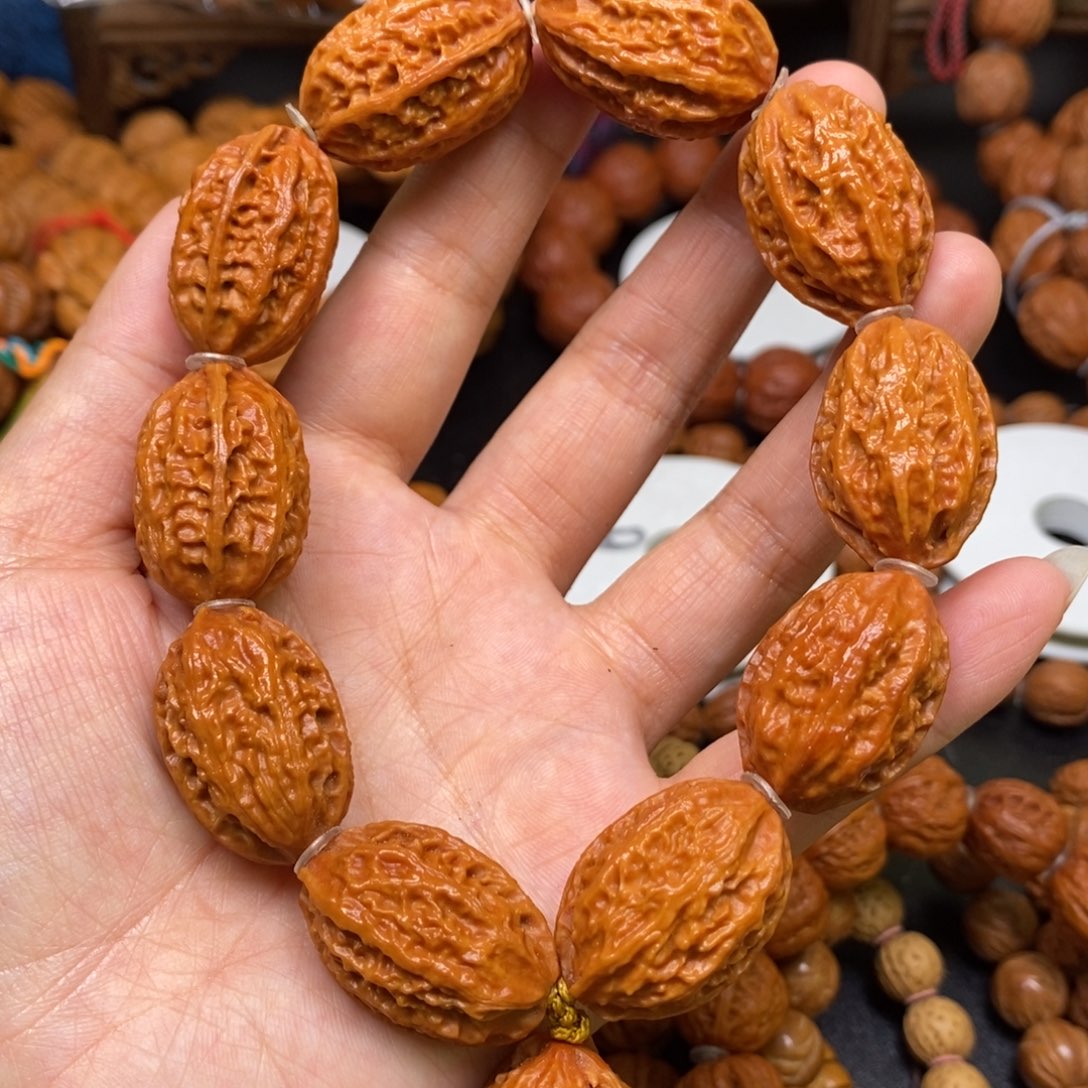 桃核手串小金枕，