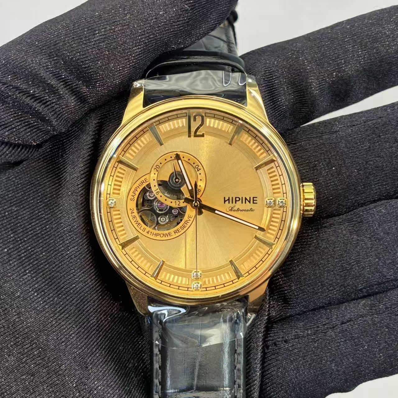 西普/尼男士机械金表足金手表2507008080