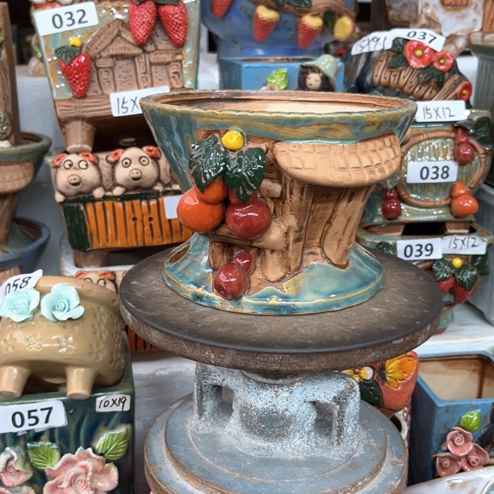 紫砂花盆粗陶材质多肉花盆