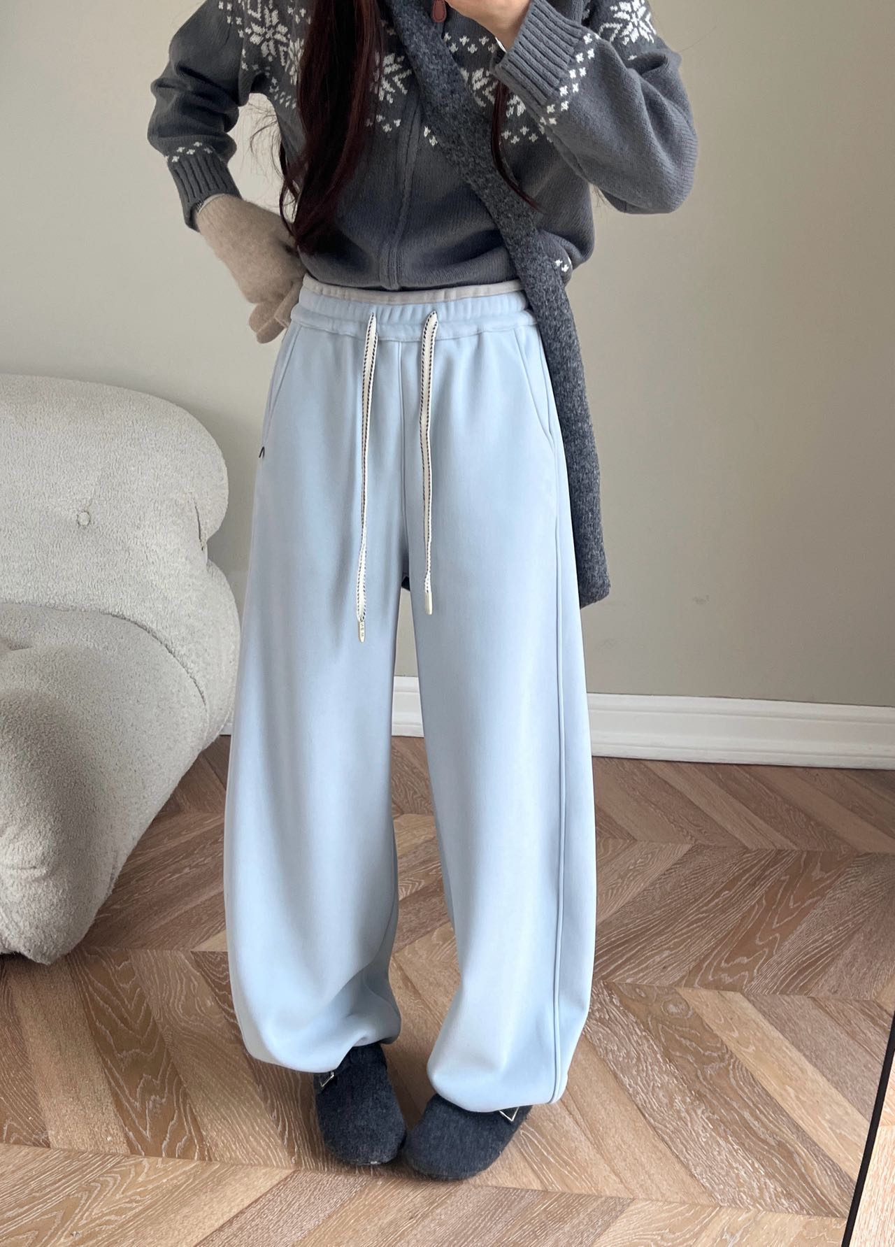 2026新款冬季保暖休闲风休闲裤裤子显瘦休闲直筒卫裤