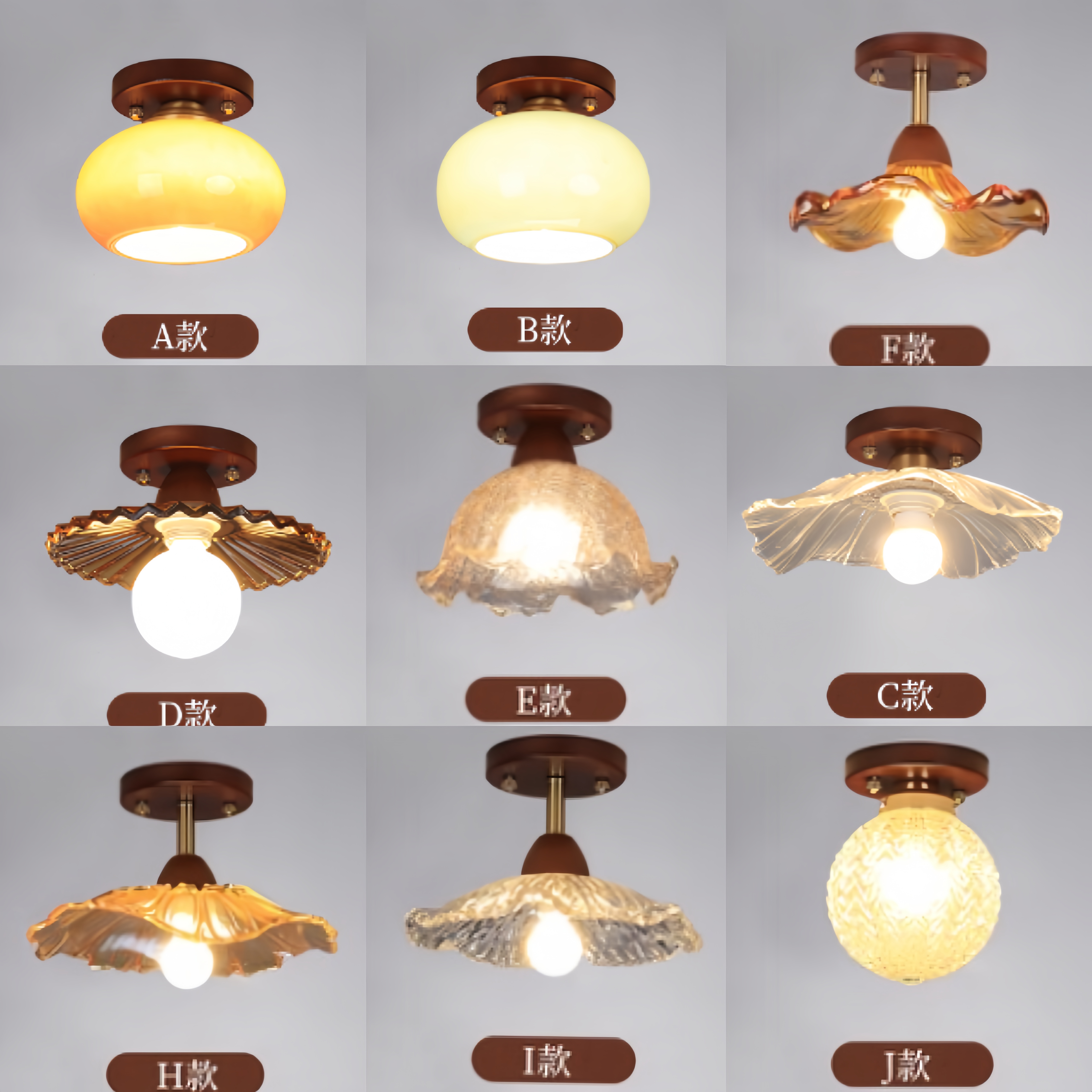 过道灯走廊灯中古风吸顶灯胡桃木侘寂复古简约包豪斯入户门厅灯