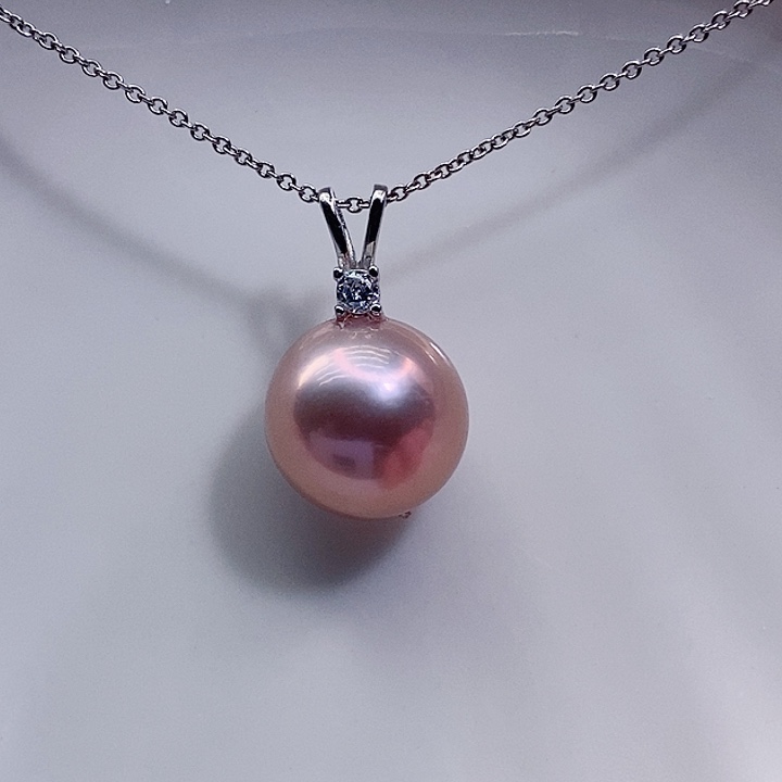 淡水珍珠银S925镶嵌颈饰12+