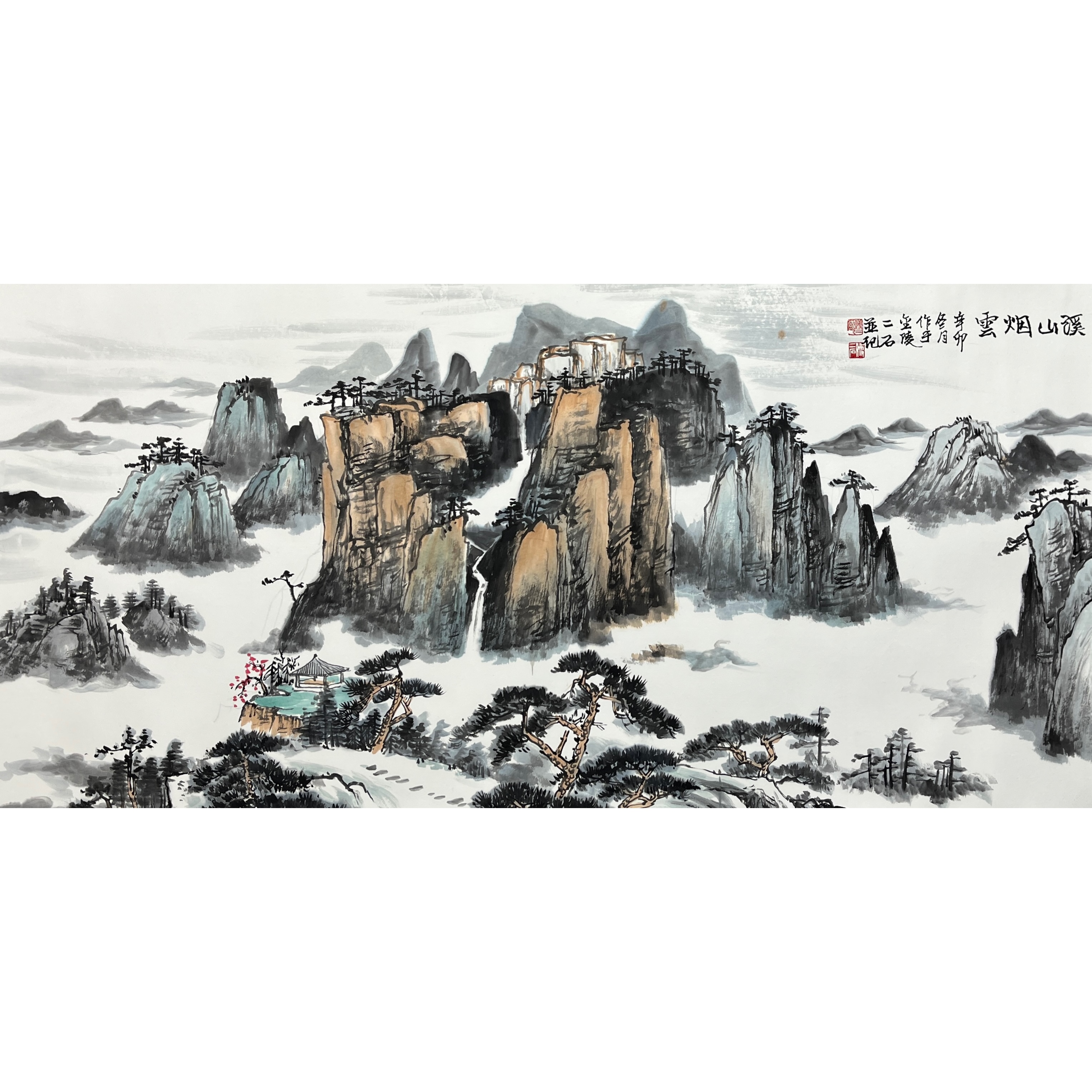 Lot 1016 傅二石 《山水画》135cm*67cm