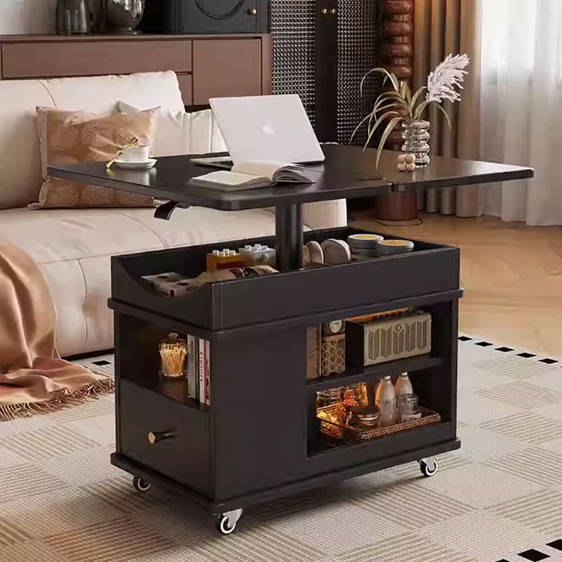 【黑色款】可移动边几折叠升降茶几桌小户型客厅阳台小茶桌沙发边柜
