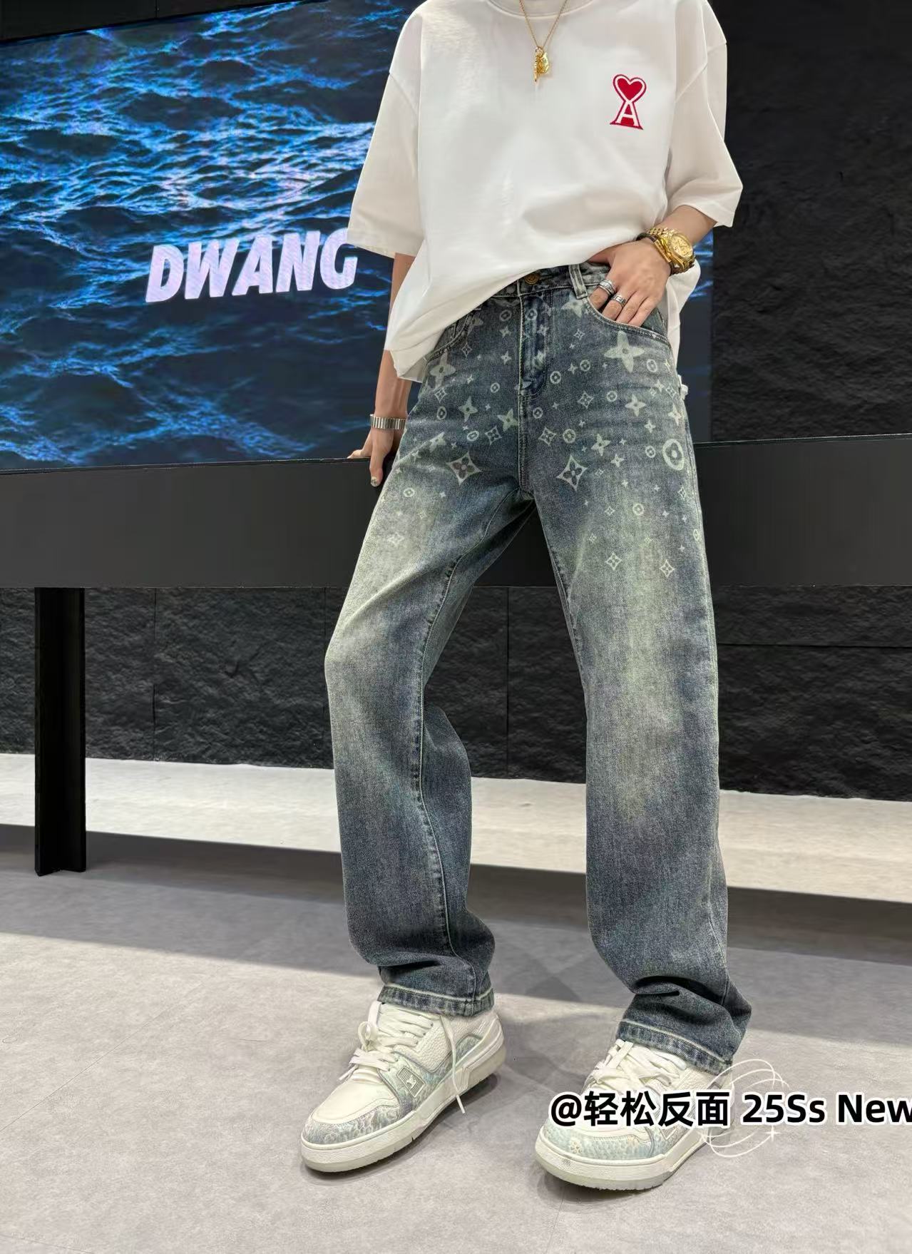 秋冬爆款直筒裤日系秋季做旧牛仔裤ins百搭男休闲轻奢长裤【6010】