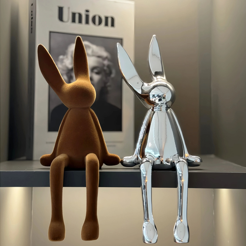 网红可爱坐姿兔子摆件客厅玄关电视柜酒柜餐边柜书房架子装饰y81