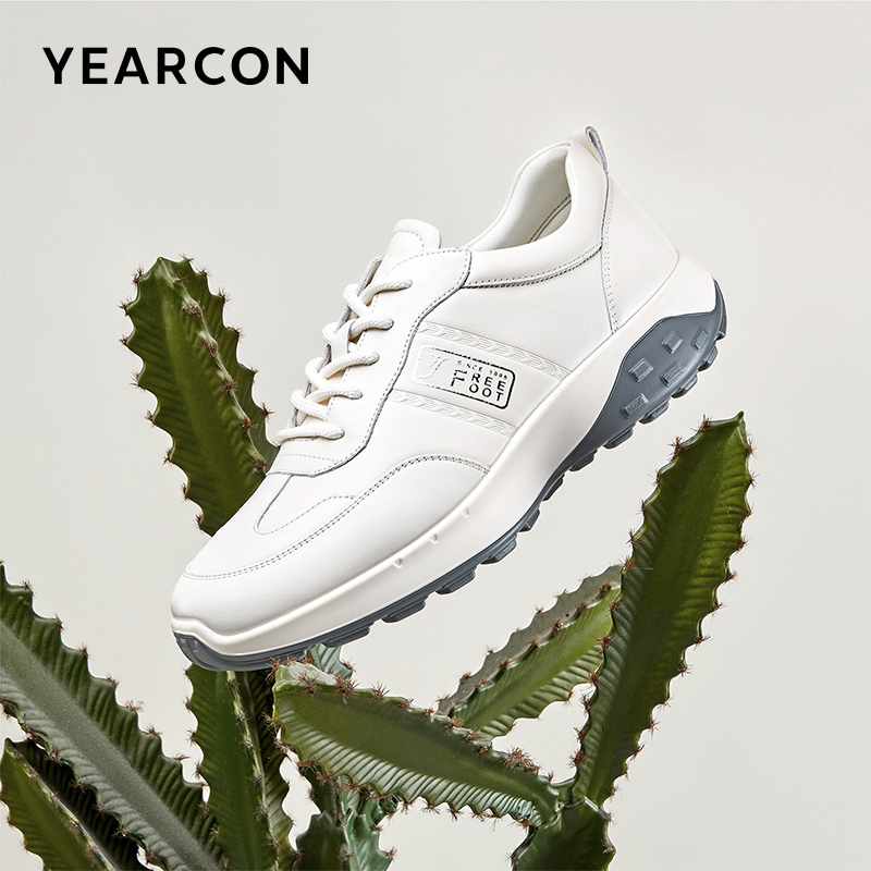 [牛皮品质系列]意尔康高端户外休闲皮鞋秋季白色男士穿搭透气真皮