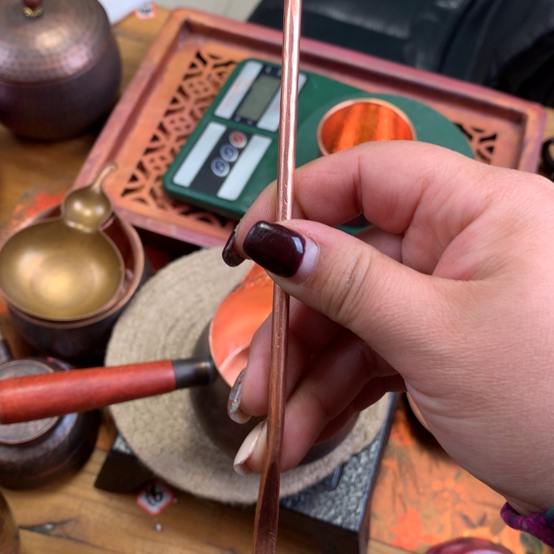 紫铜精工双头茶针