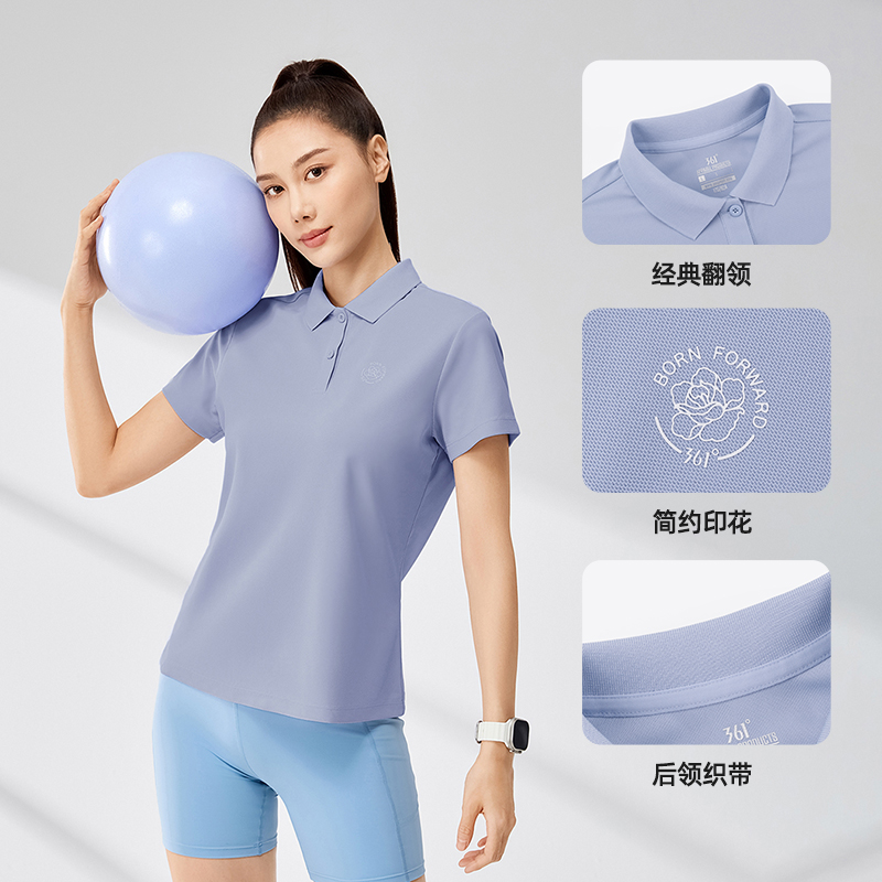 【361°】polo衫/男女款/情侣健身短袖夏季新款透气运动t恤户外休闲