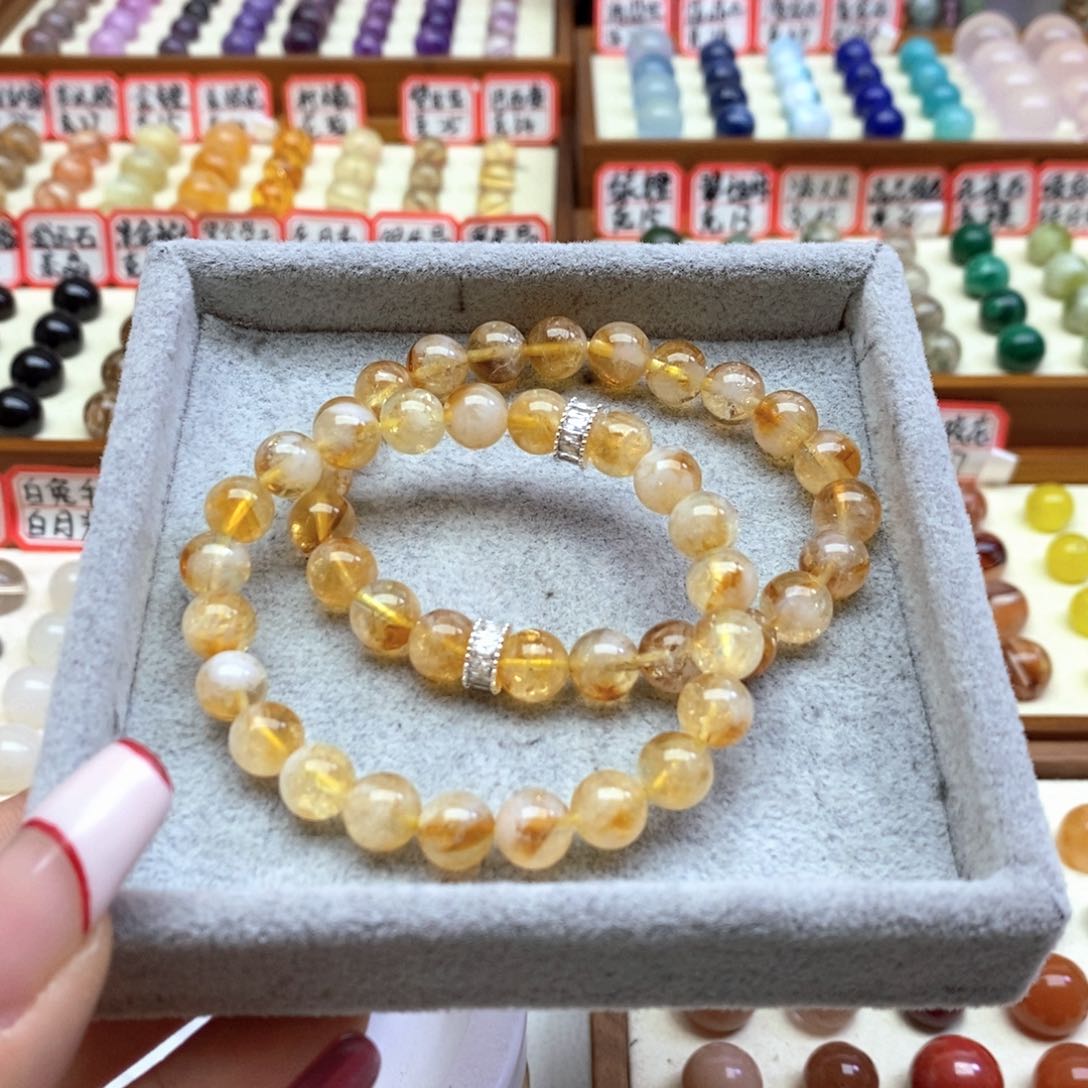 水晶手串未镶嵌黄阿塞