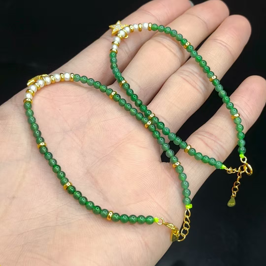 【龙龙严选】翡翠DIY手链Y13【多样性发其一】约3mm