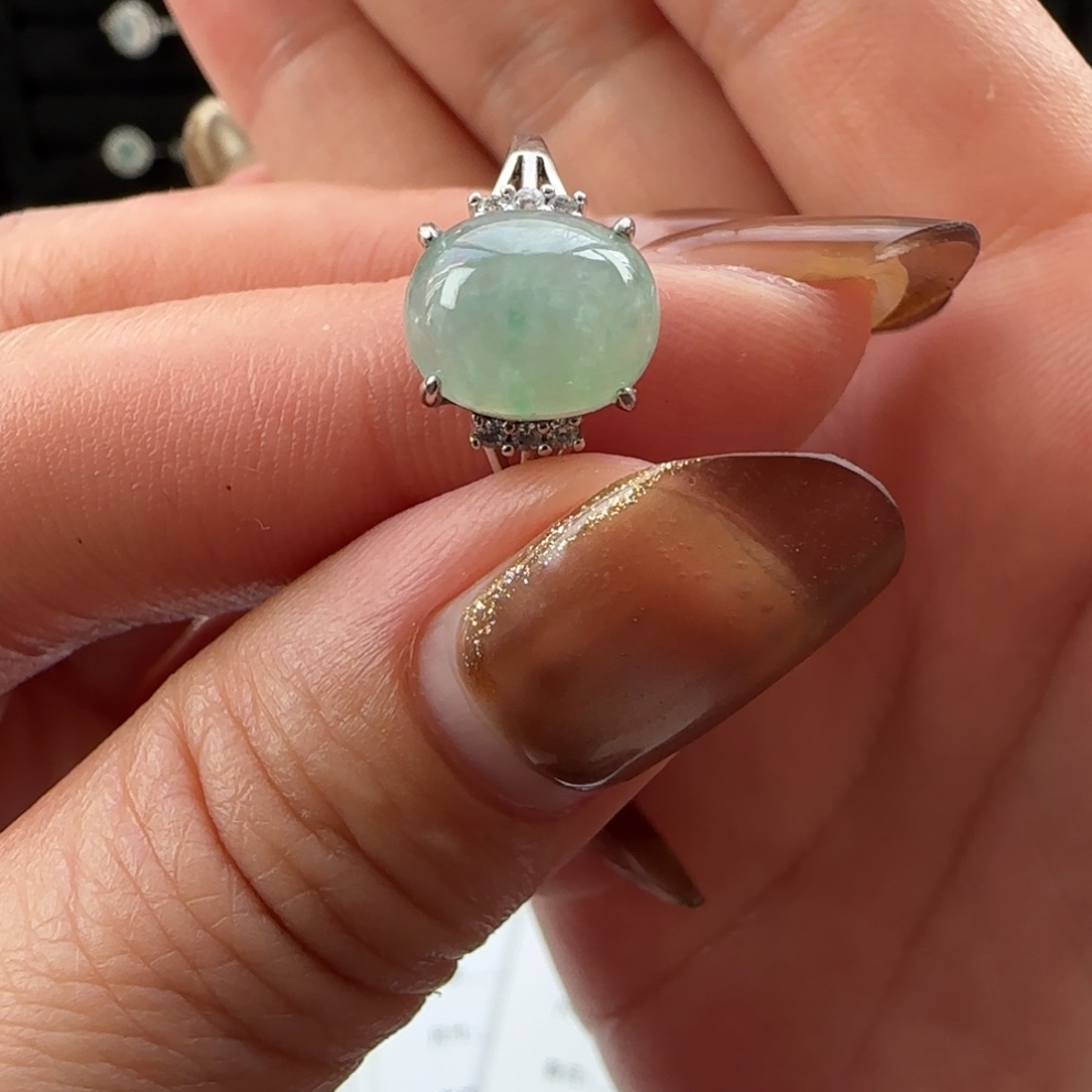 翡翠银S925镶嵌戒指