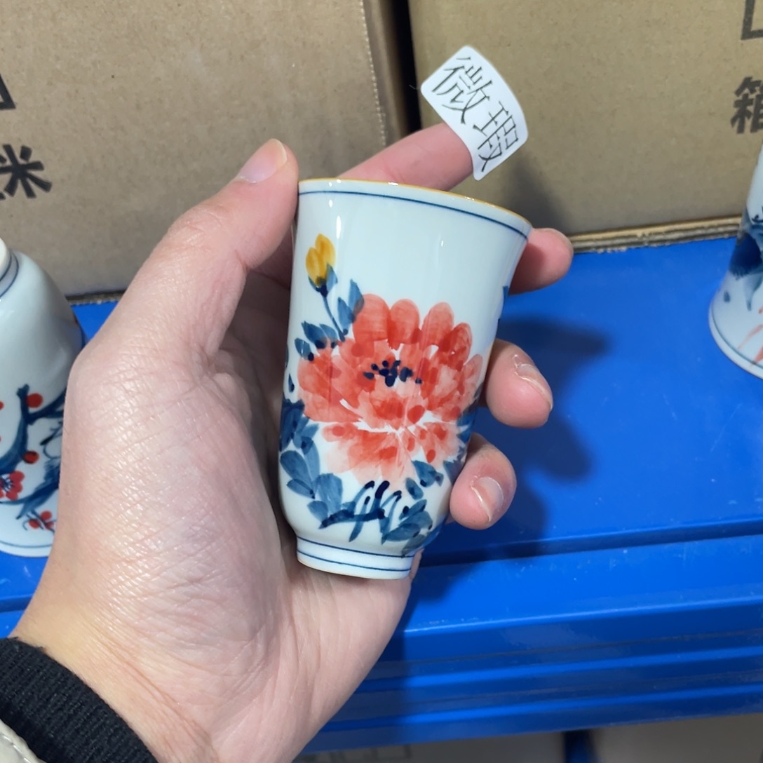 釉下手绘茶具微瑕