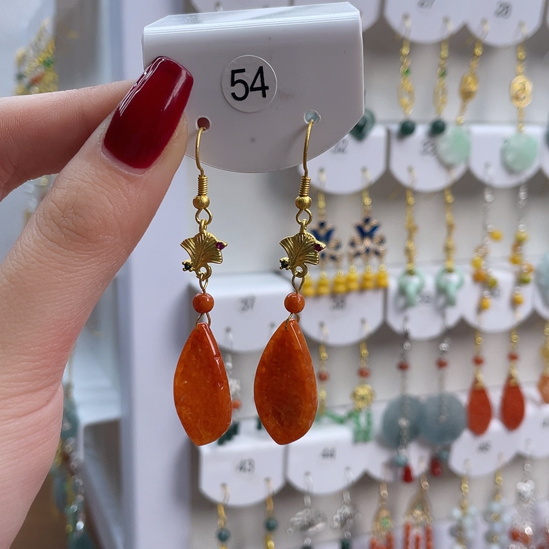 翡翠未镶嵌耳饰54