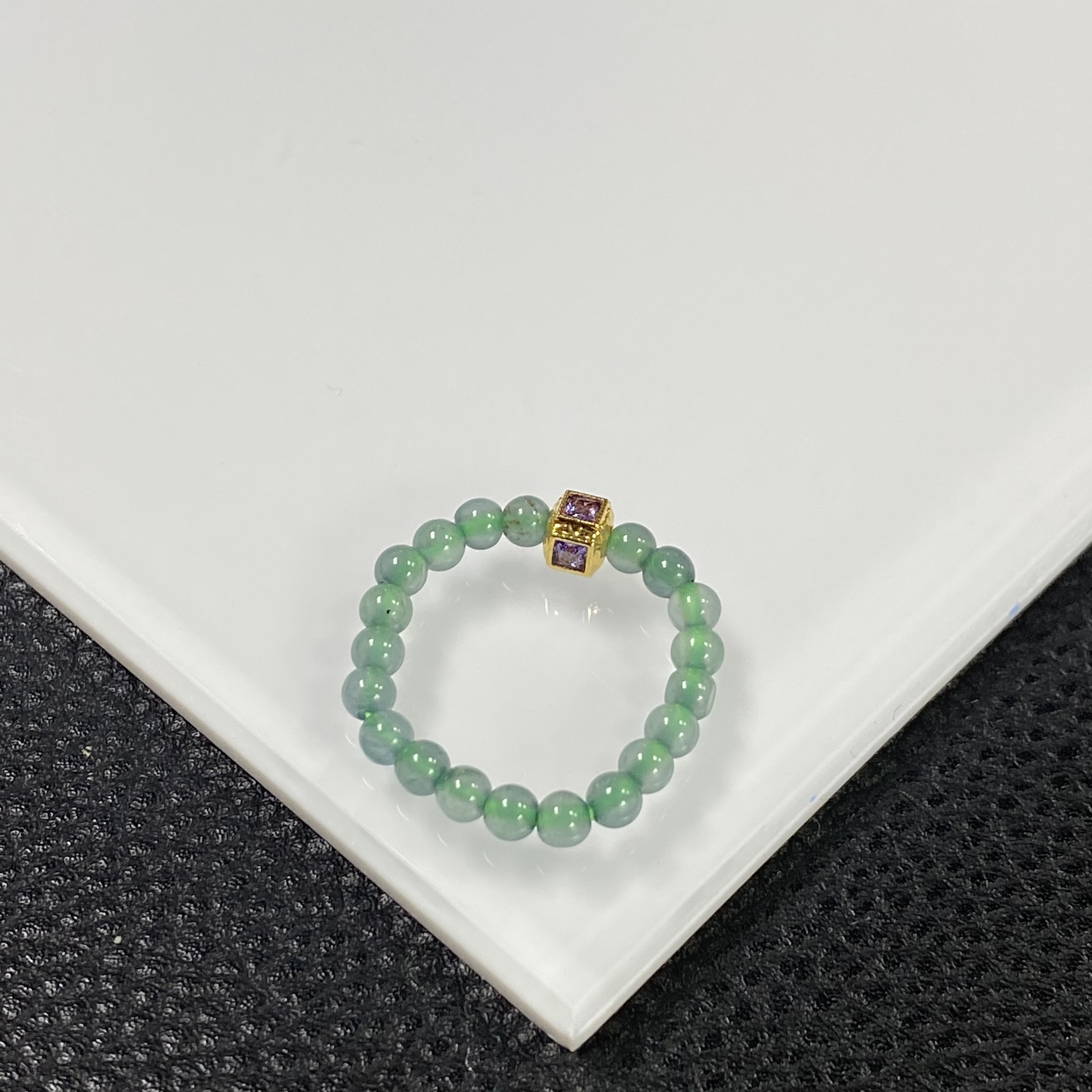 「戴琴珠宝」DQ1019-18k金3mm左右翡翠戒圈（多样性发其一）