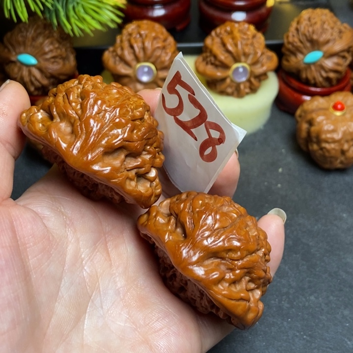 文玩核桃把件48蛇头528