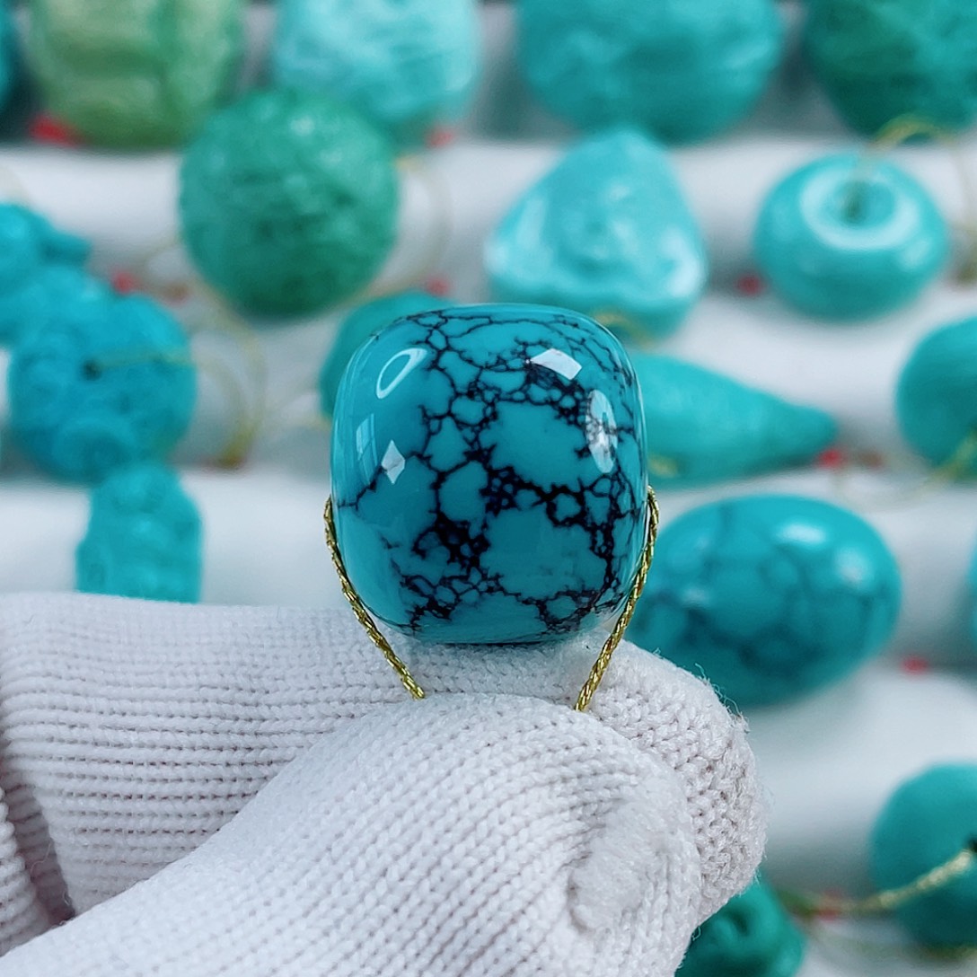 绿松石未镶嵌车挂直径17.8