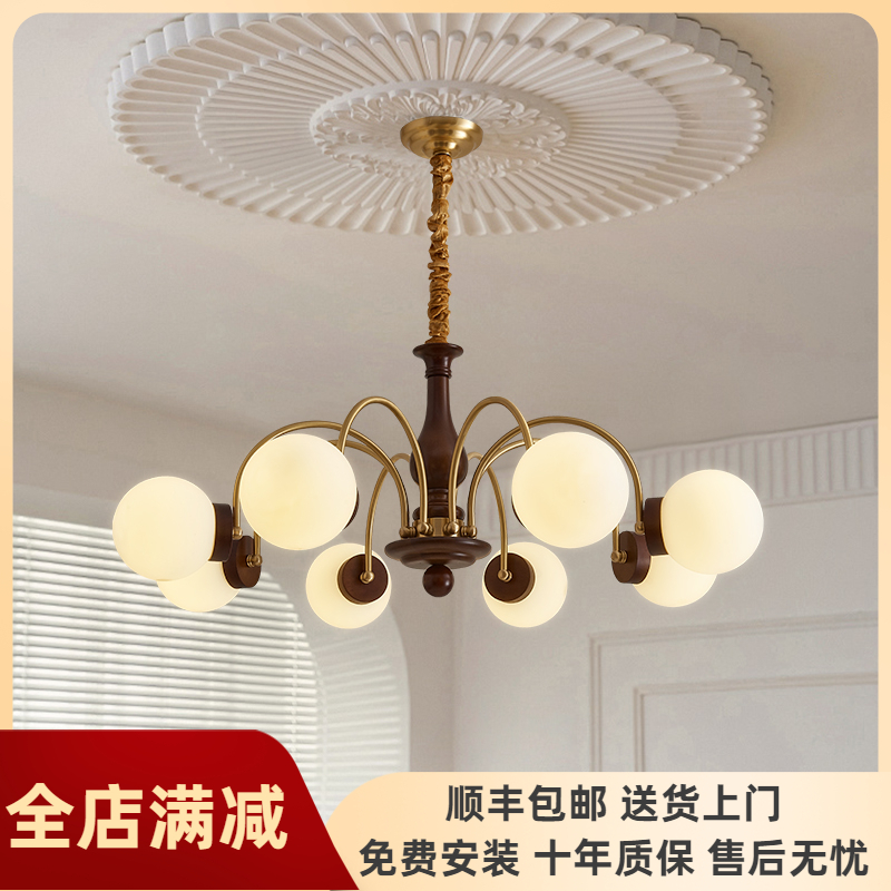 复古风法式全铜摩登中式吊灯饰别墅美式客厅餐厅卧室灯具