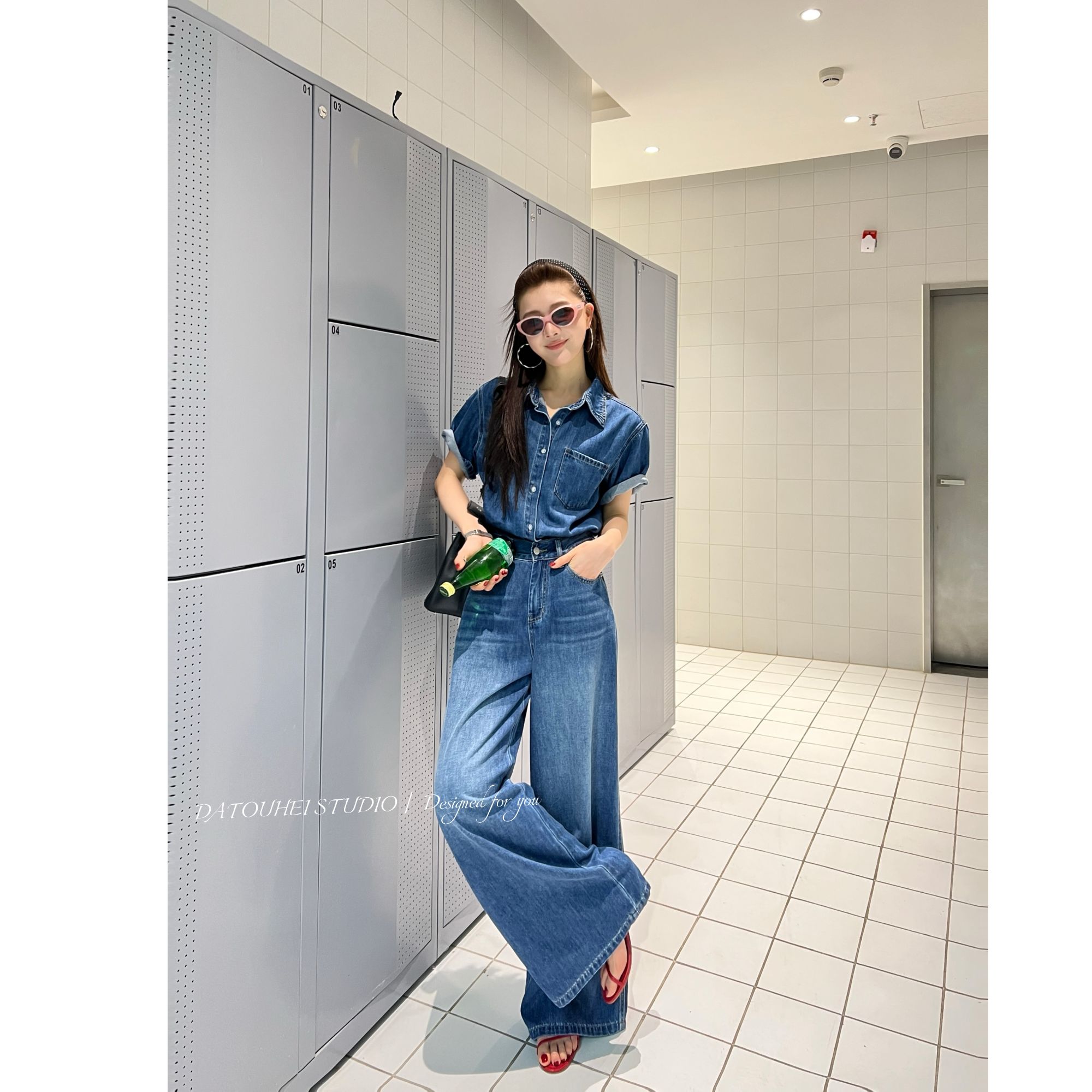 大头黑STUDIO【漫舞衣间】2025女夏时尚舒适牛仔套装D225Z09531