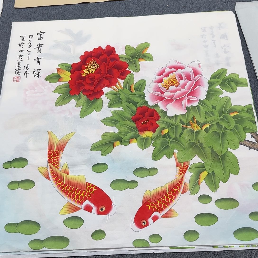 国画尺寸70X70手绘作品