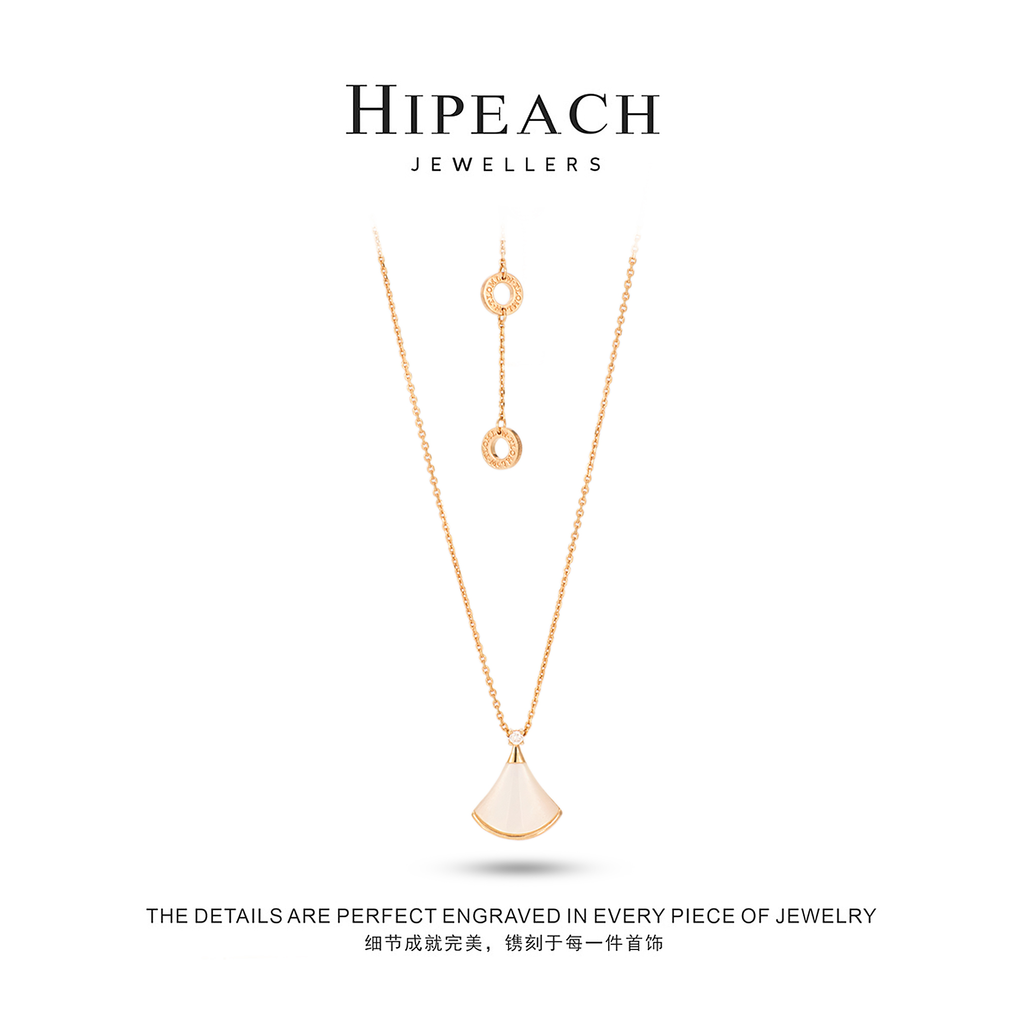 坠链均925银 全白色裙子项链HTZ0043