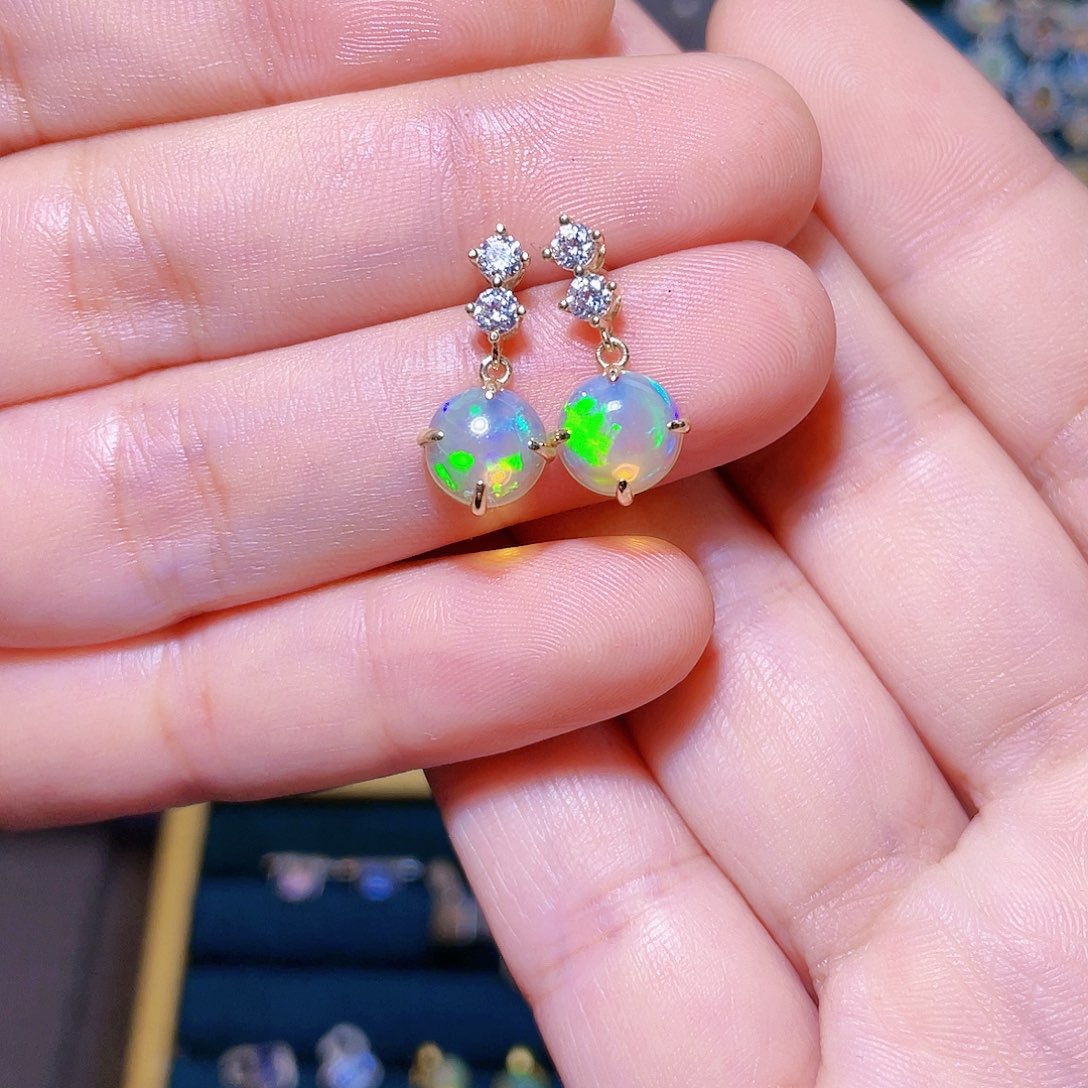 欧泊耳钉）18K金镶嵌m****梅