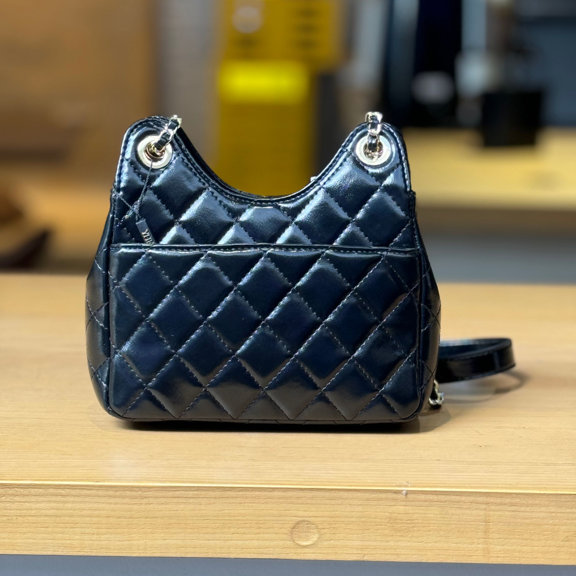 【X家 天猫精灵】小牛皮小香风时尚百搭女士黑色单肩菱格肩包