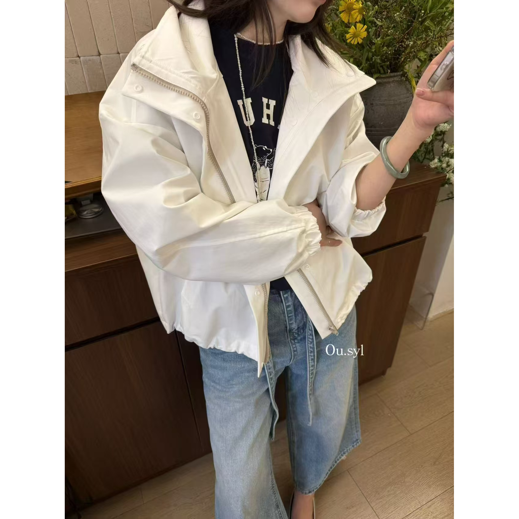5857春季立领百搭拉链短款短外套