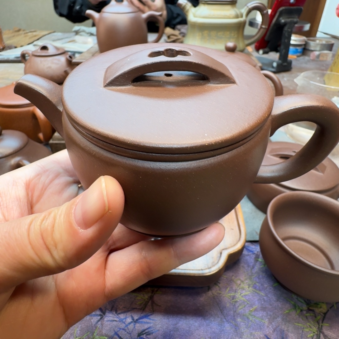 清***1紫砂茶壶汉瓦壶（原矿底槽青225cc）