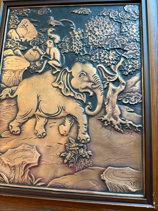 紫铜挂画纯手工浮雕