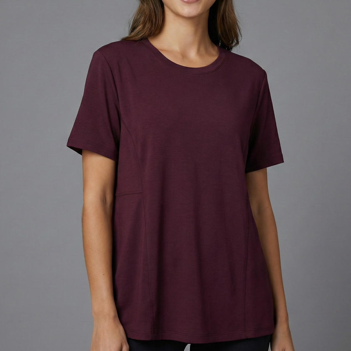 孤品短袖--简约百搭莱赛尔大码弹力T恤短袖37321