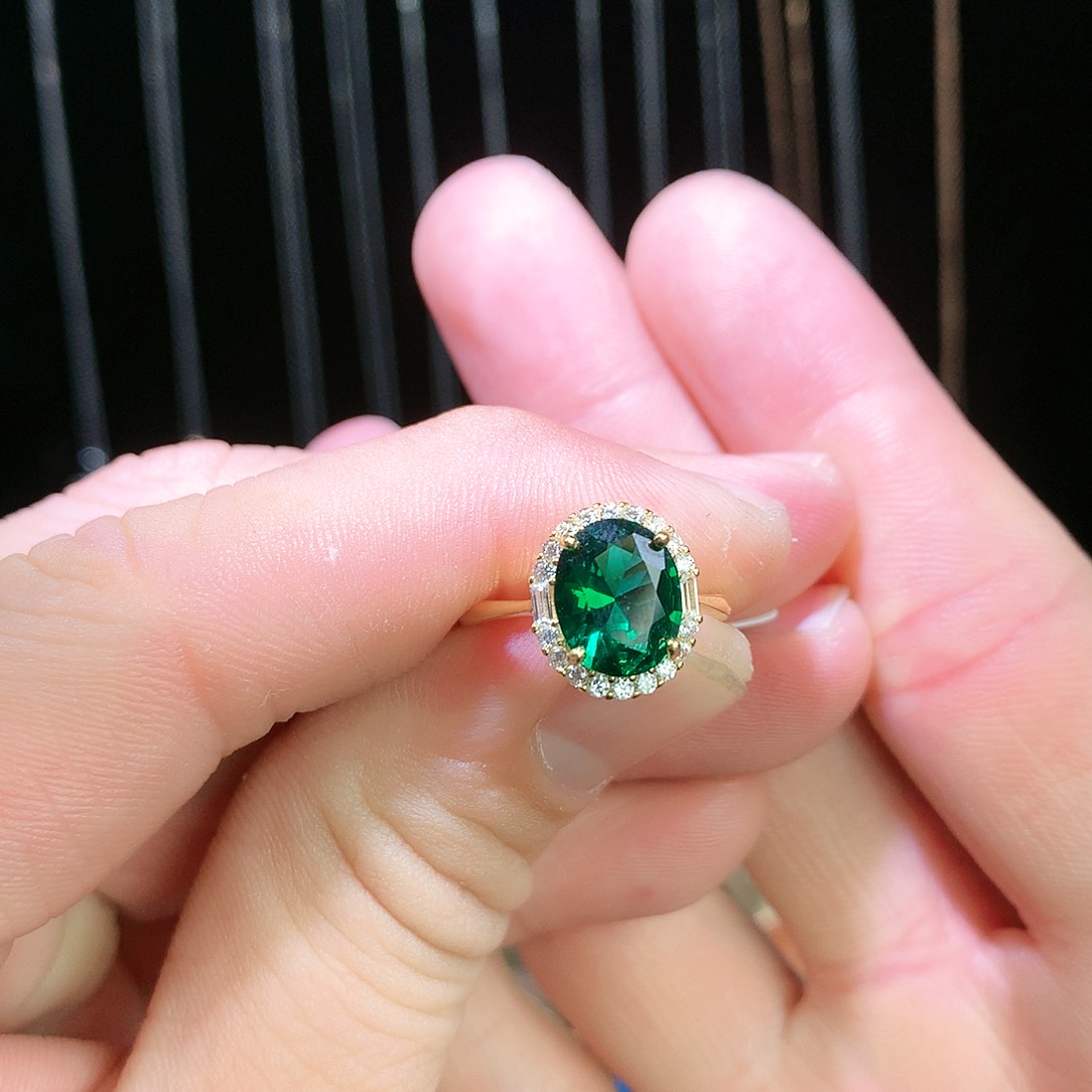 透辉石戒指银S925镶嵌