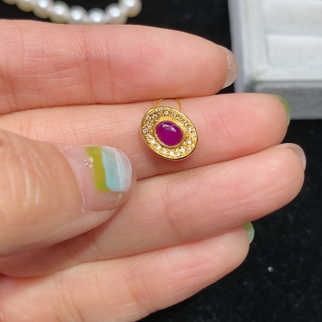 苏纪石（舒俱来）18K金镶嵌吊坠(不含链)