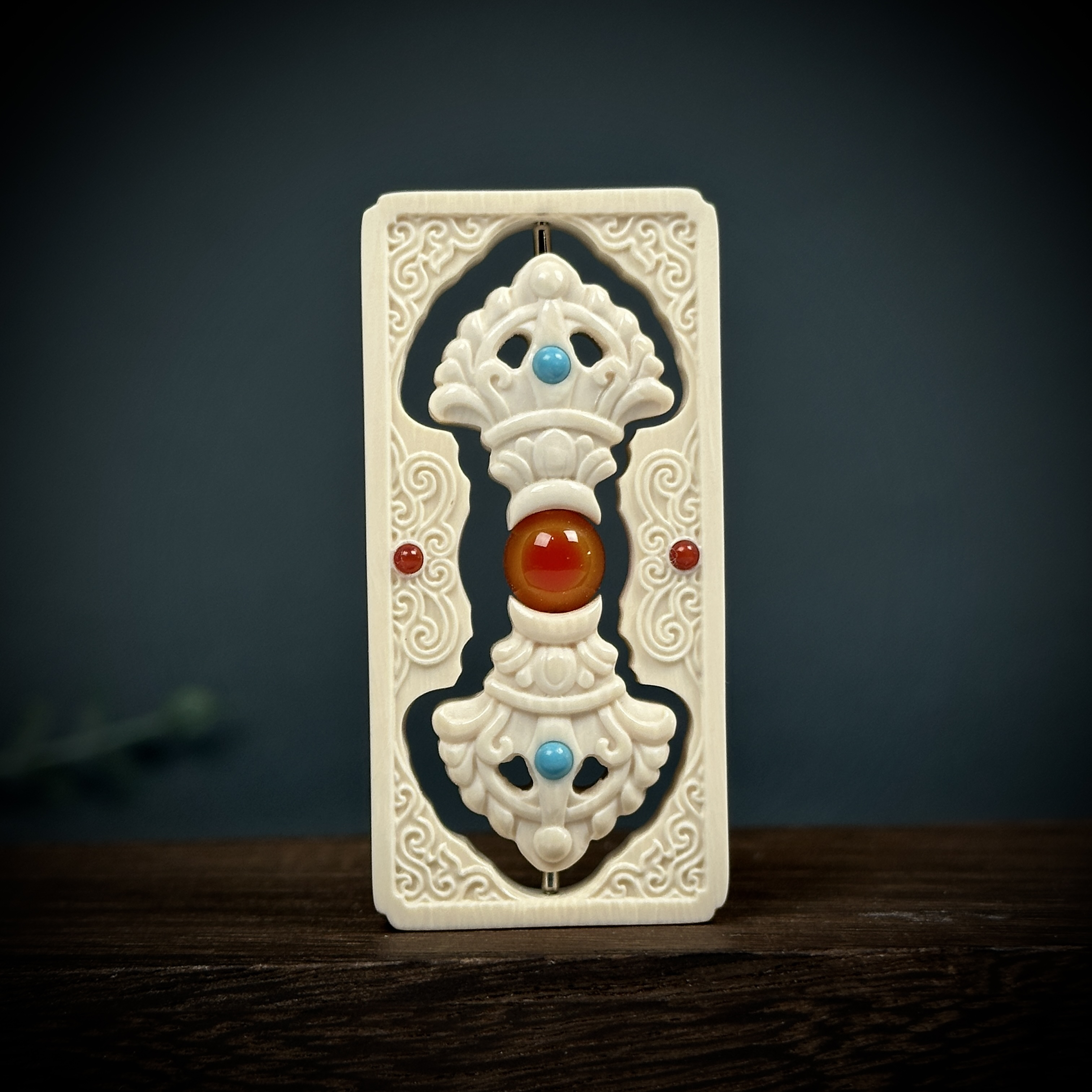 H90-58天然猛犸 金刚杵 28.5*58.5*10mm支持鉴定假一罚十