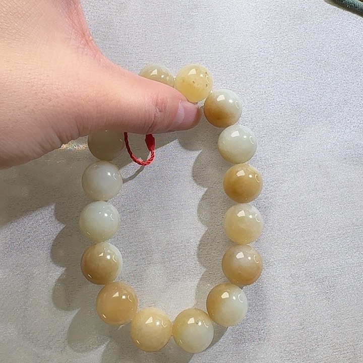 和田玉颈饰未镶嵌且末金山糖白14mm聚宝盆