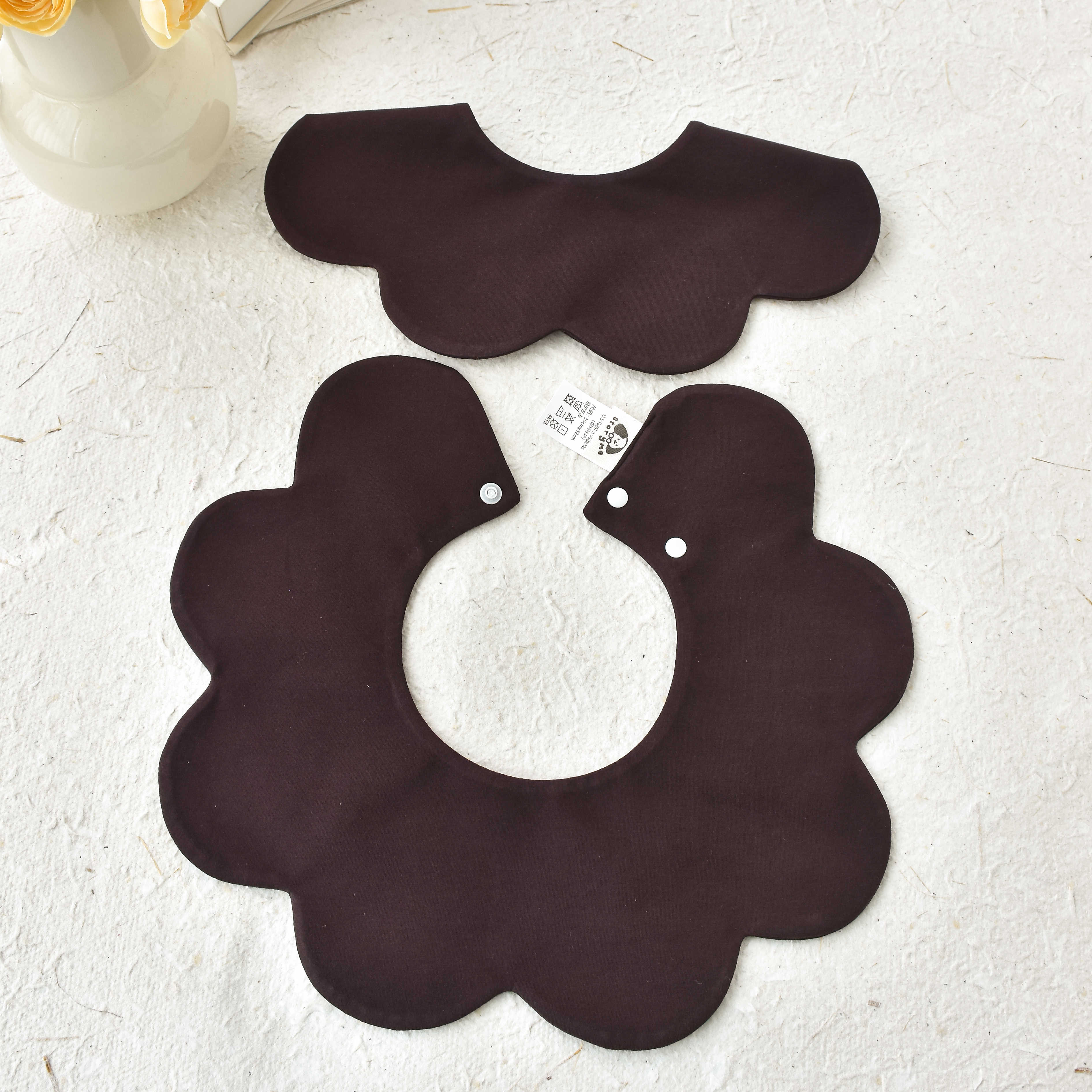 [y605]午夜梅子色口水巾围兜新生儿防吐奶柔软透气可爱ins风