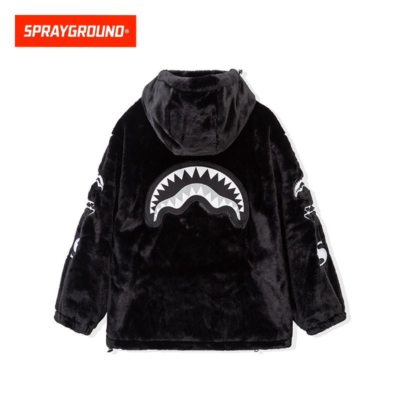 SPRAYGROUND 鲨鱼嘴双拉链毛绒夹克外套冬季保暖潮流XB WE041102