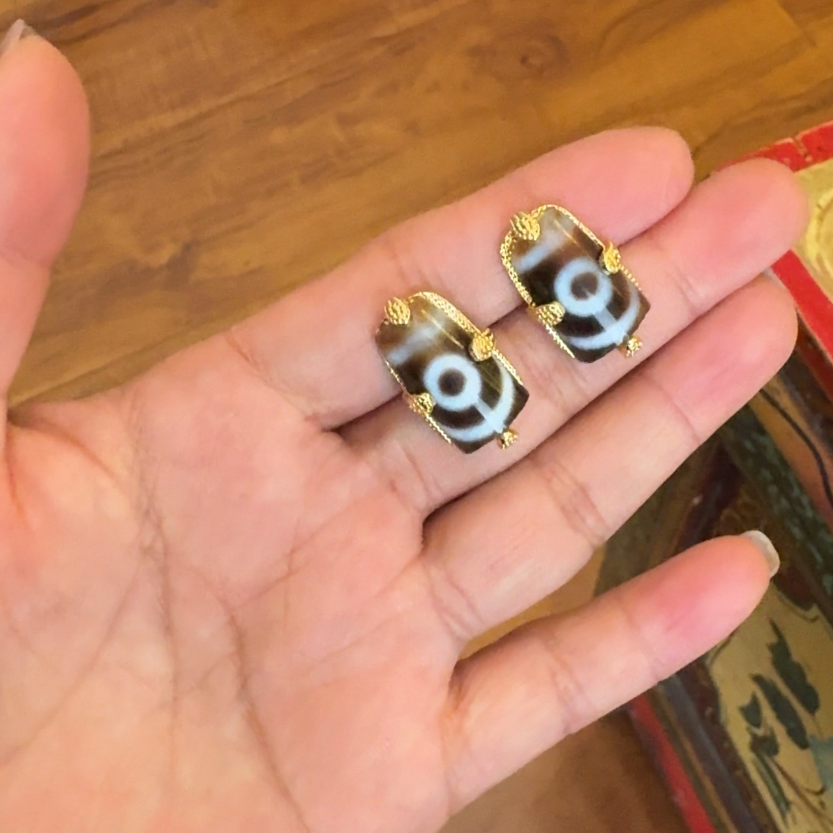 铜合金莫桑石项链 藏式风格单独耳环