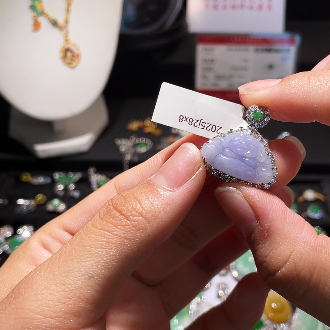 翡翠银S925镶嵌颈饰