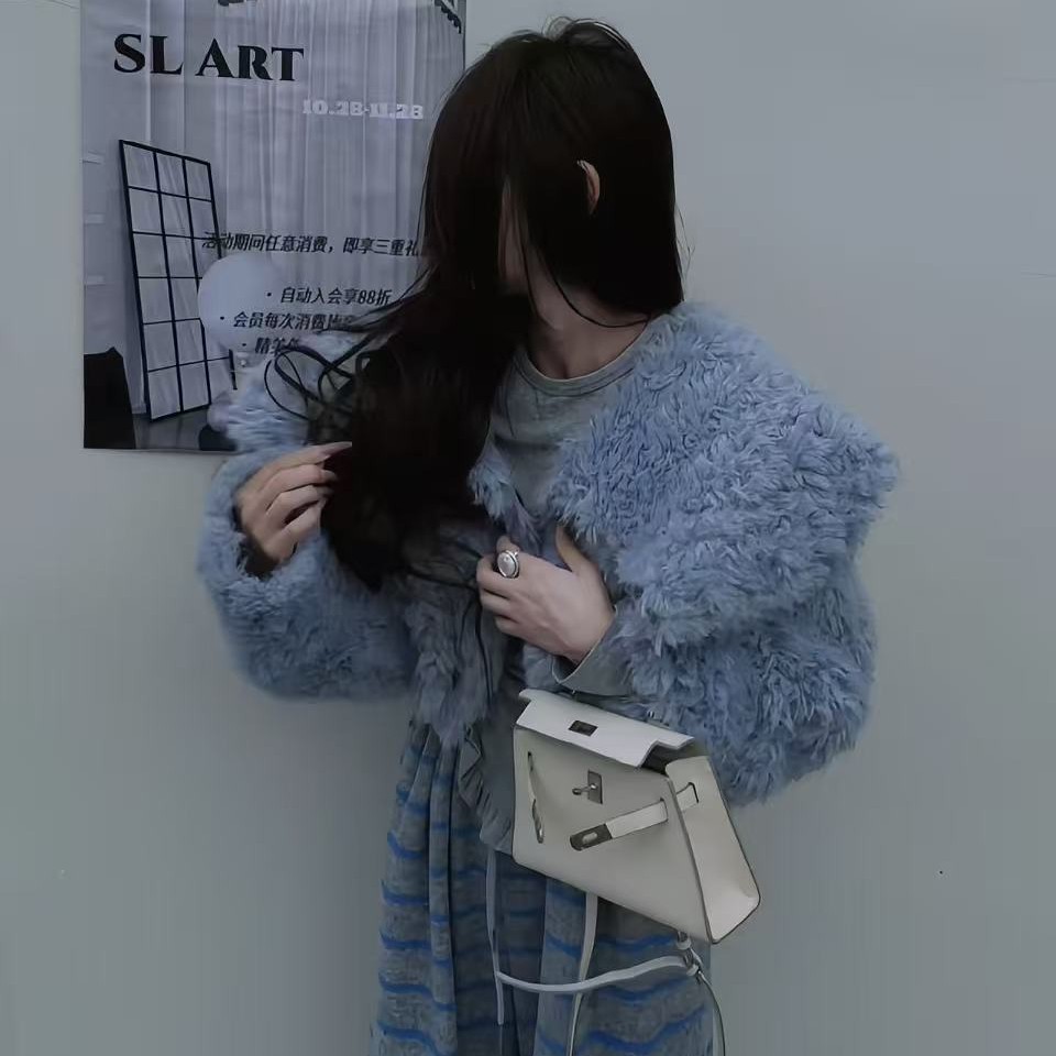 托卡一体外套/超厚绒灰蓝裤