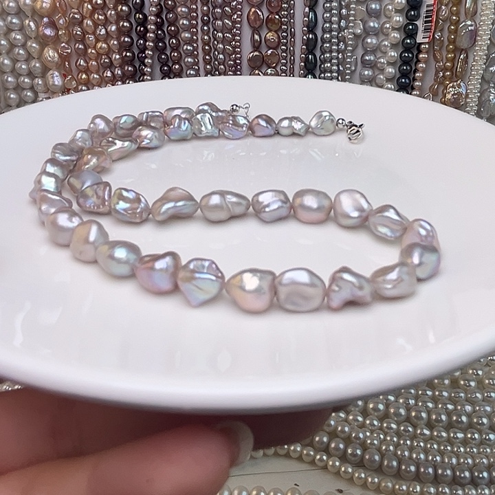 淡水珍珠未镶嵌颈饰大碎银子