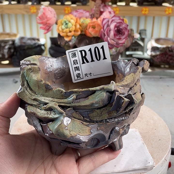 紫砂花盆景德镇陶瓷花盆101