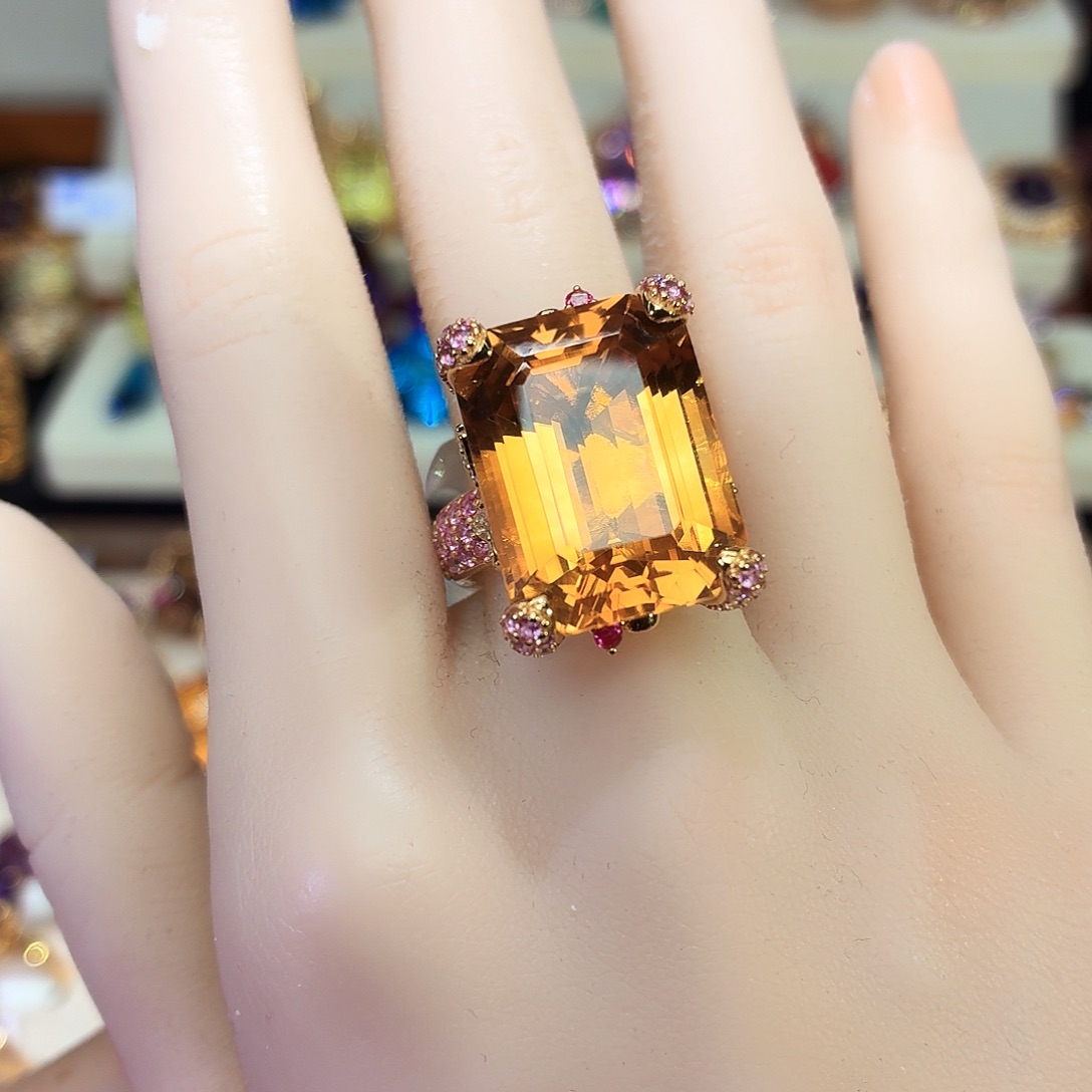 戒指银S925镶嵌水晶