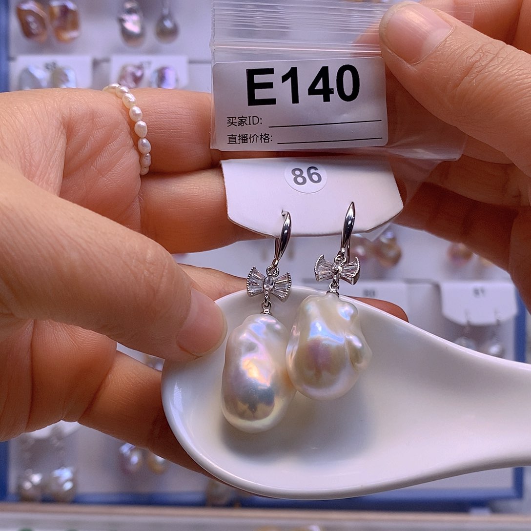 淡水珍珠耳饰银S925镶嵌